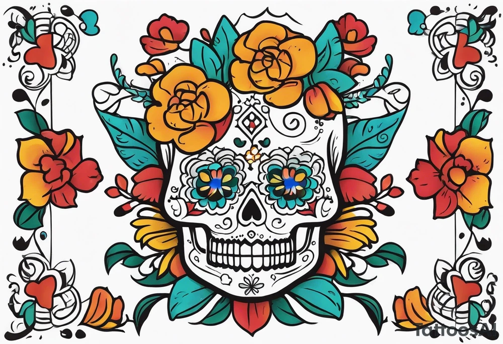 Mexico day of dead tattoo idea