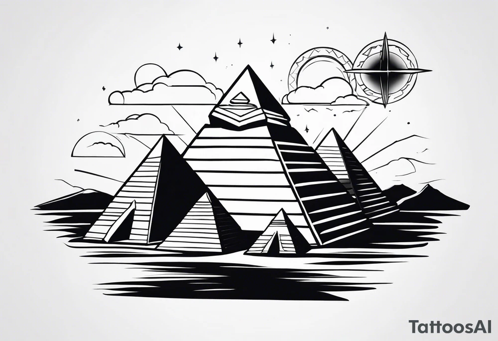 african egyptian pyramids tattoo idea
