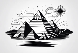 african egyptian pyramids tattoo idea
