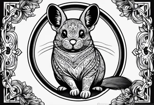 Chinchilla full body tattoo idea
