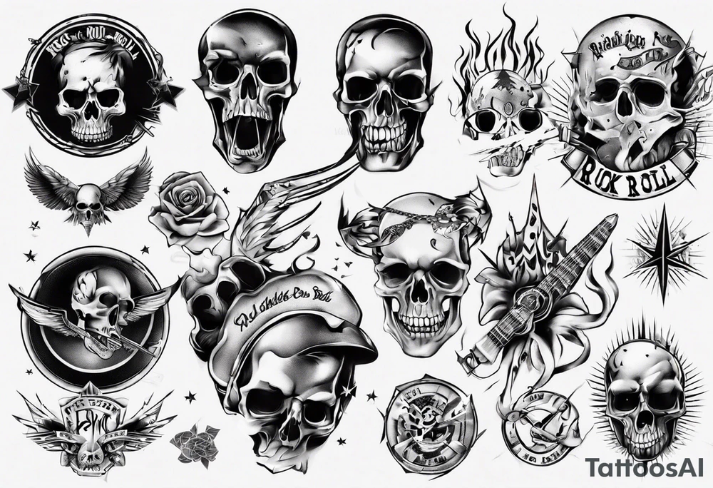 rock and roll tattoo idea