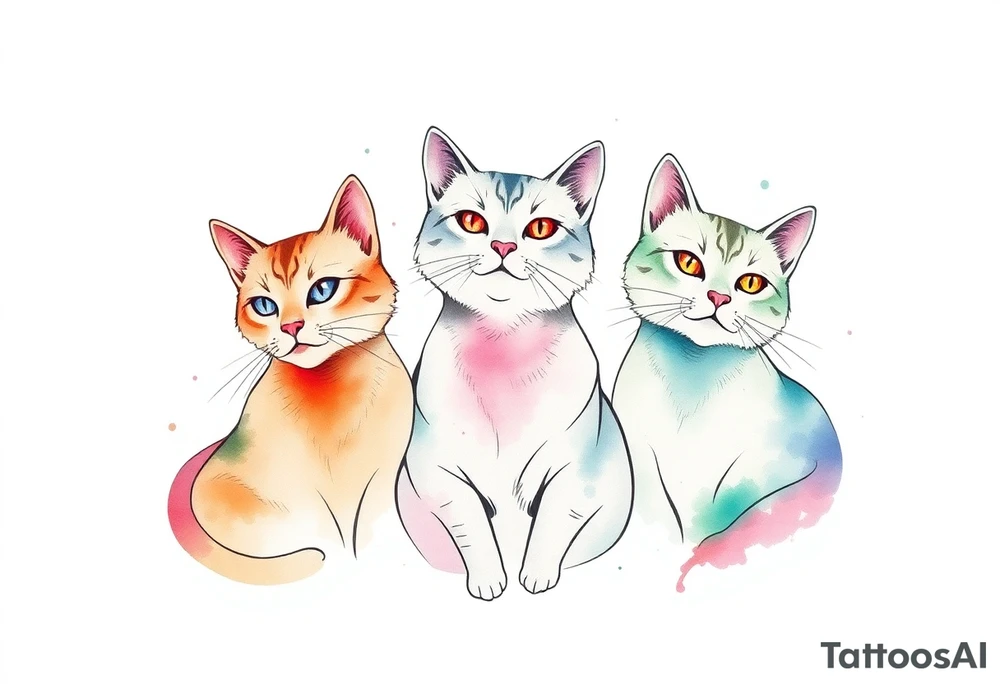 three cats tattoo idea