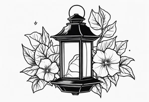 Lantern with morning glories tattoo idea