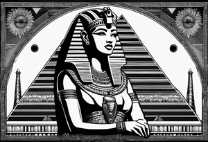 egyptian theme , cleopatra , pyramids,  all seeing eye tattoo idea