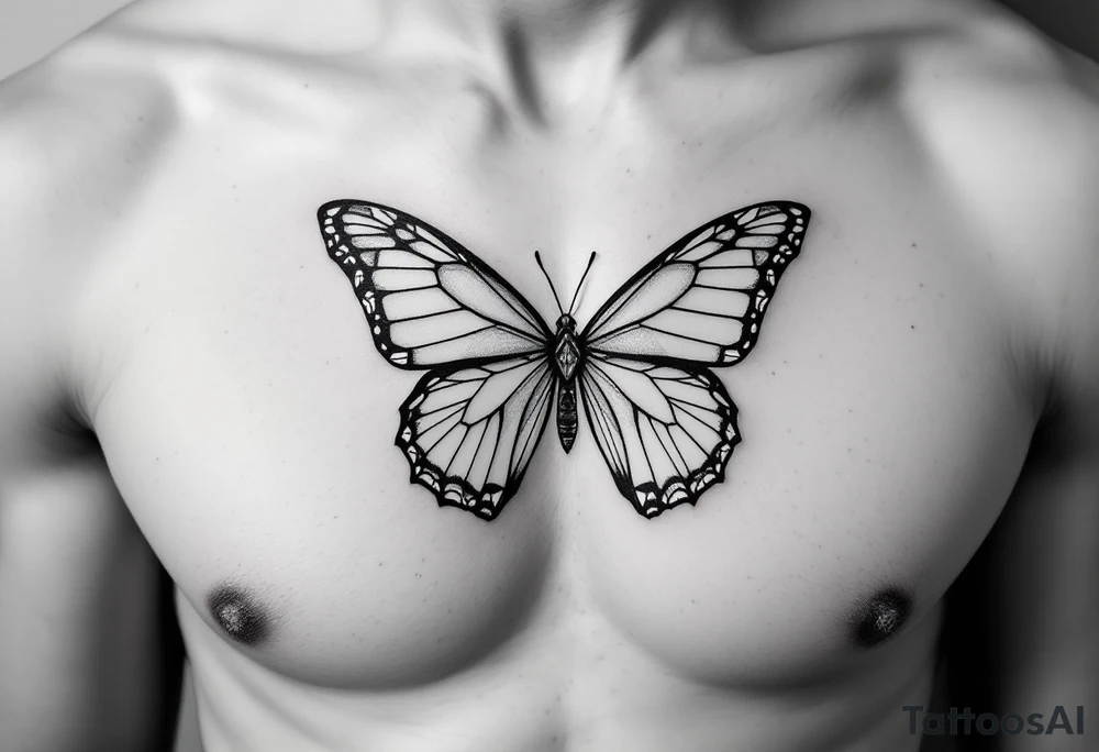 Diamond bow tie butterfly tattoo idea