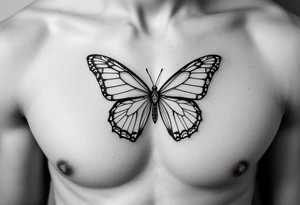 Diamond bow tie butterfly tattoo idea