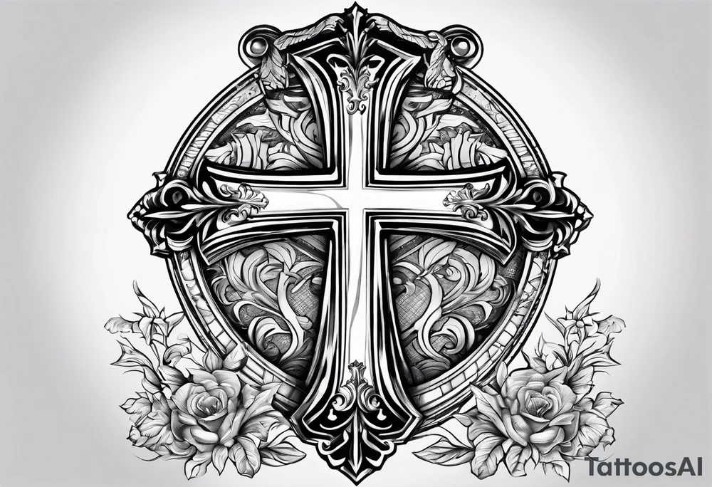 cross of st george on shield tattoo idea