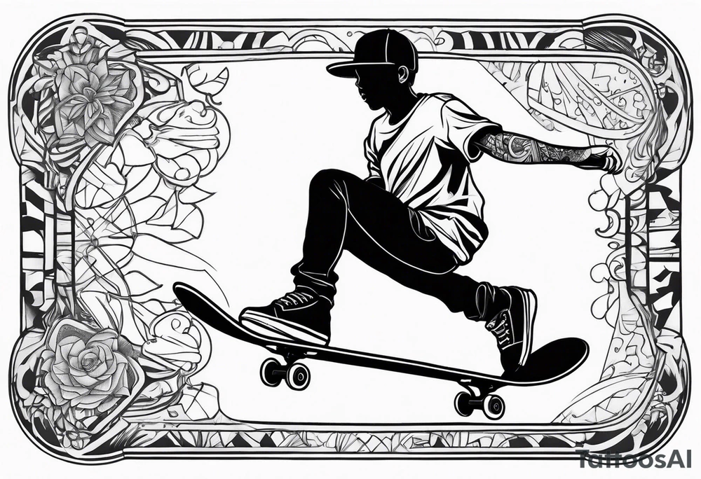 skateboard ride tattoo idea