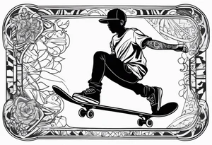 skateboard ride tattoo idea