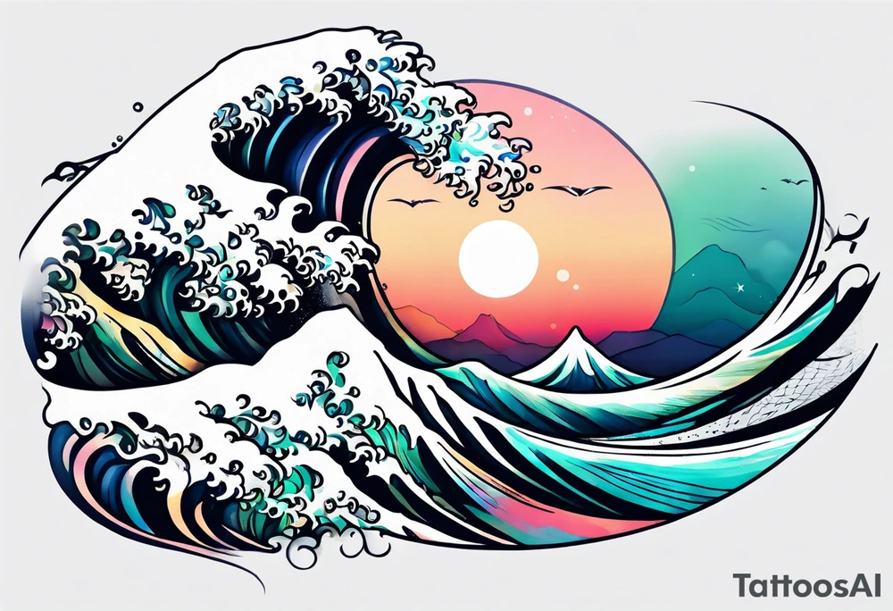 dainty wave tattoo idea