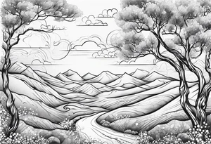 Treasure map dotted line windy trail with an X at the end tattoo idea