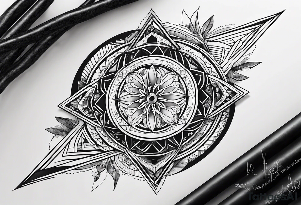 A set of geometric shapes that represent balance in life. It needs to be a small tattoo. No flowers or borders. tattoo idea