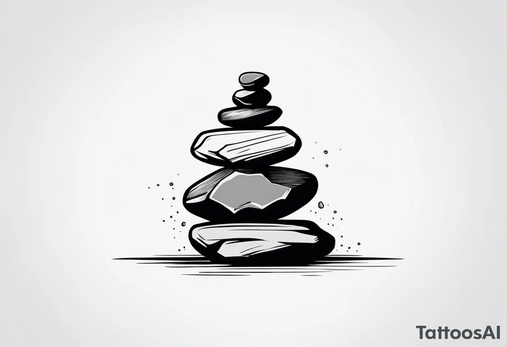 A stack of rocks balancing on top of each other tattoo idea
