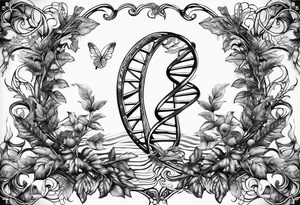 DNA helix made from root.
add leaf
angel tattoo idea