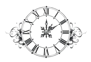 roman numerals with clock tattoo idea