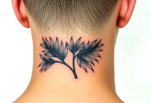 large woven palm leaves tattoo idea