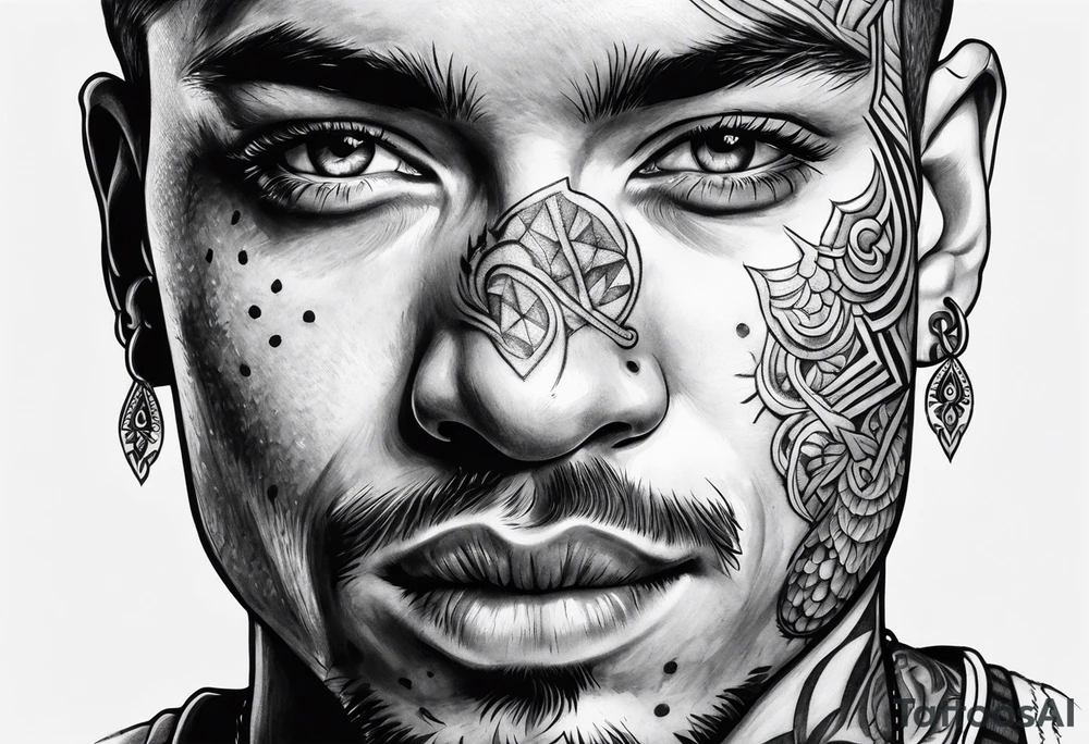 discipline and consistency surrounded by a face tattoo idea
