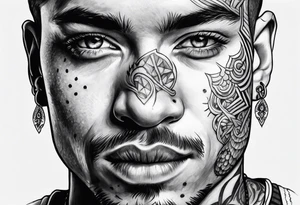 discipline and consistency surrounded by a face tattoo idea