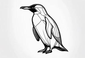 single line penguin tattoo idea