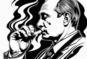 vladimir putin smoking cigarette tattoo idea