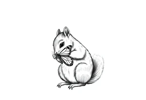 A Squirrel holding butterfly tattoo idea