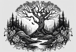 Living to dead forest tattoo idea