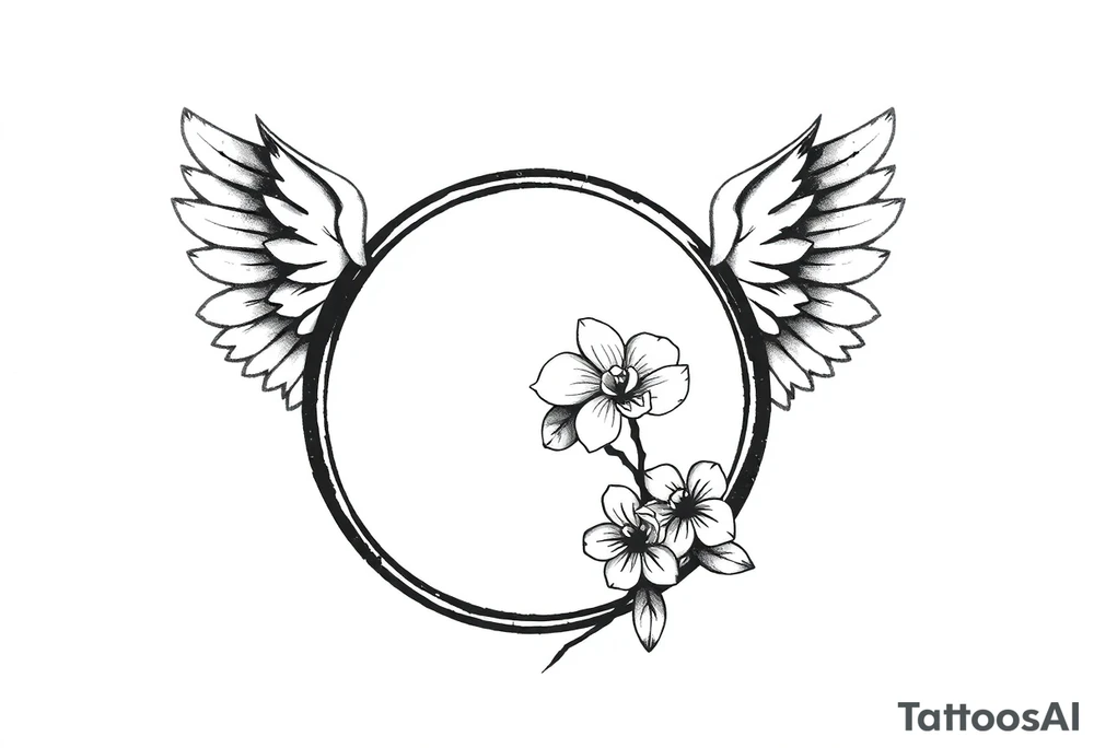 Infinity loop with wings and a small orchid tattoo idea Infinity loop with wings and a small orchid tattoo idea