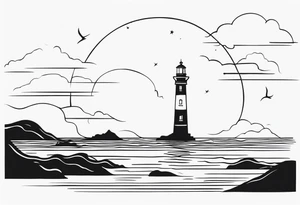 lighthouse fluid tattoo idea