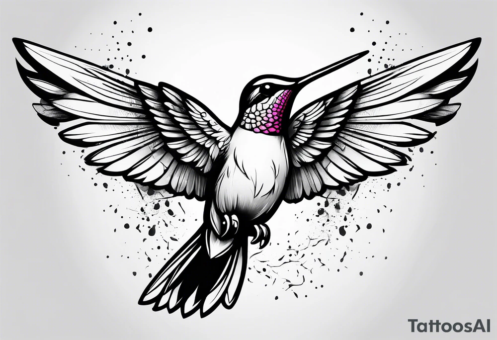 Hummingbird wings spread tattoo idea