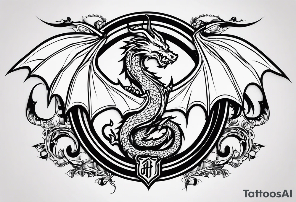 Valhalla sheild dragon tattoo idea