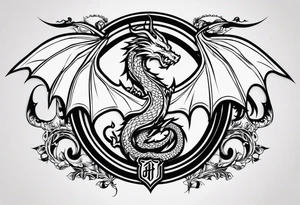 Valhalla sheild dragon tattoo idea