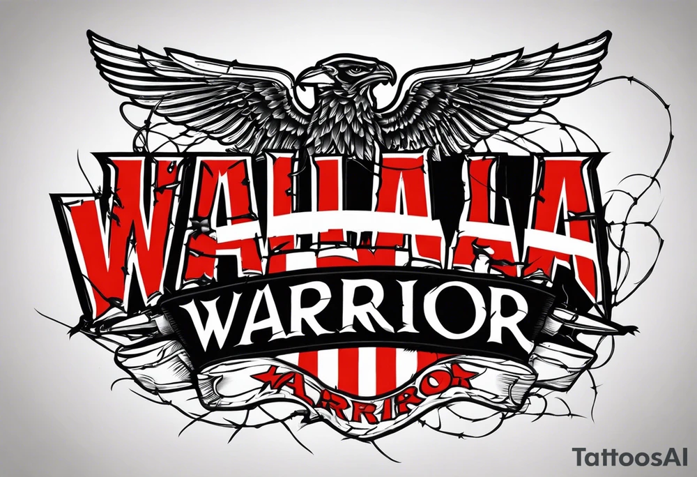 Wounded warrior valhalla barb wire prison tattoo idea