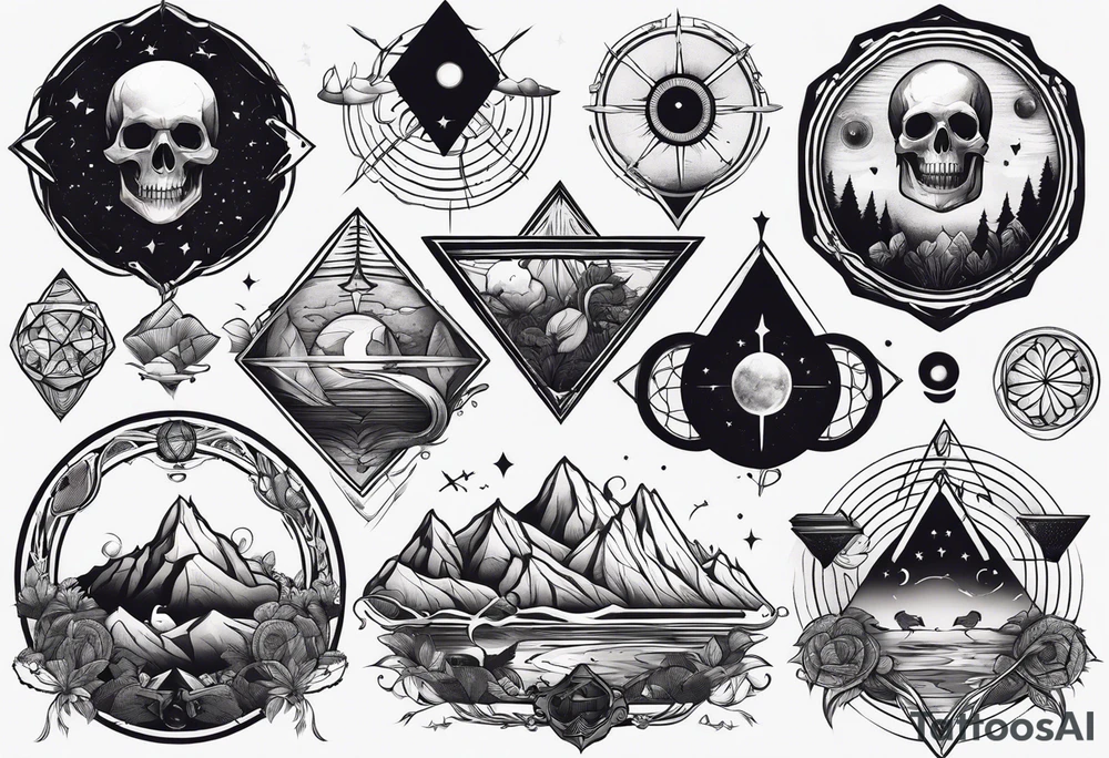 it is included 
humen life cycle from birth death cycle tattoo idea