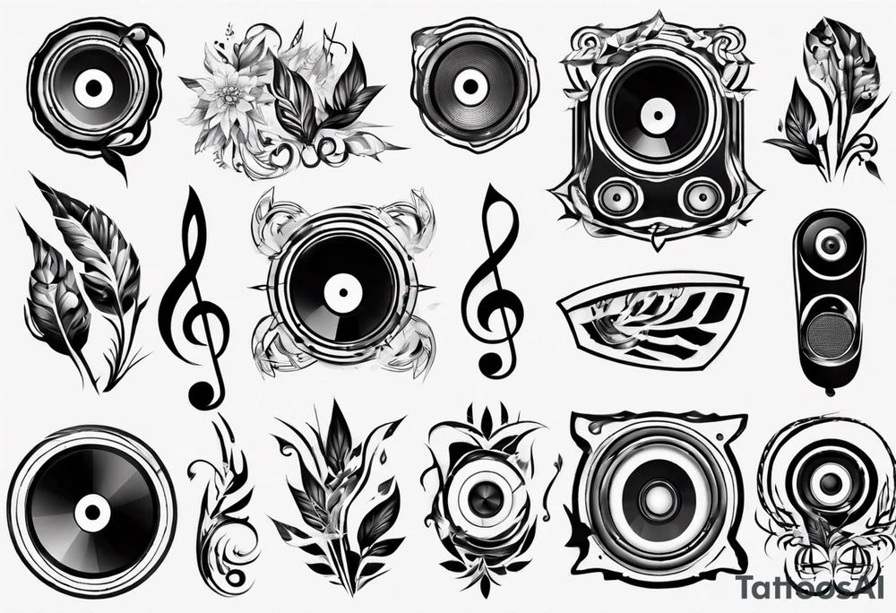 music nature speaker tattoo idea