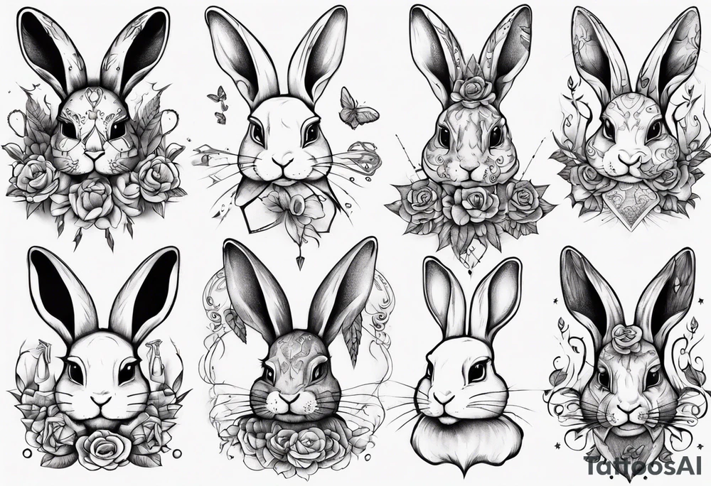 bunny with a tattoo tattoo idea