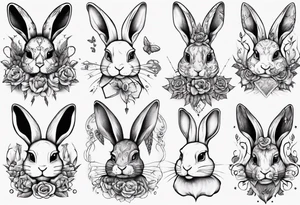 bunny with a tattoo tattoo idea