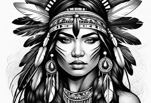 Native American woman spirit tattoo idea