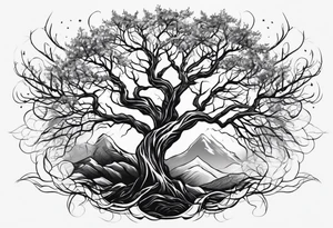 lightning that looks like branches no leaves tattoo idea
