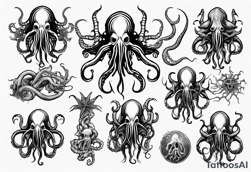 Cthulhu on hand with tentacle on finger tattoo idea Cthulhu on hand with tentacle on finger tattoo idea