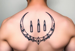 waxing crescent, bullets, music tattoo idea