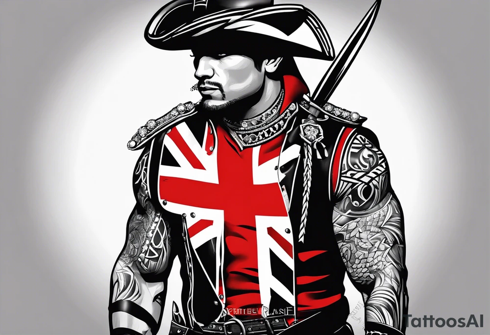 English flag skinner name tattoo idea