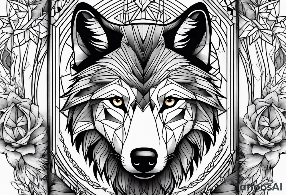 Wolf family of 5 tattoo idea