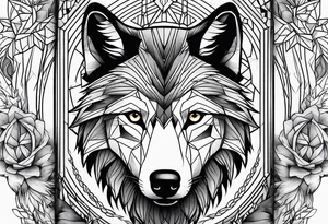 Wolf family of 5 tattoo idea