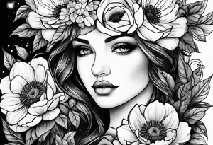 February, October and June birthflowers tattoo idea