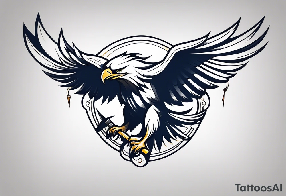 Eagle with blade tattoo idea