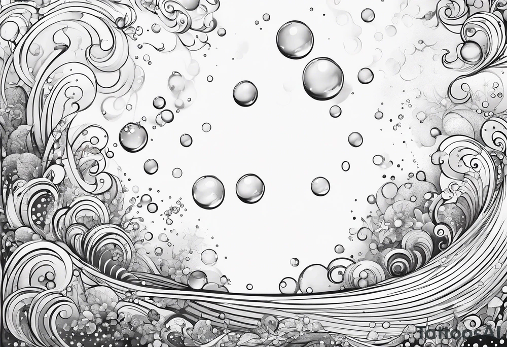 Draw me some magical really simple underwater bubbles and simple stars tattoo idea