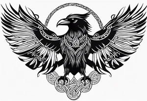 Viking Crow in a Viking style tattoo idea