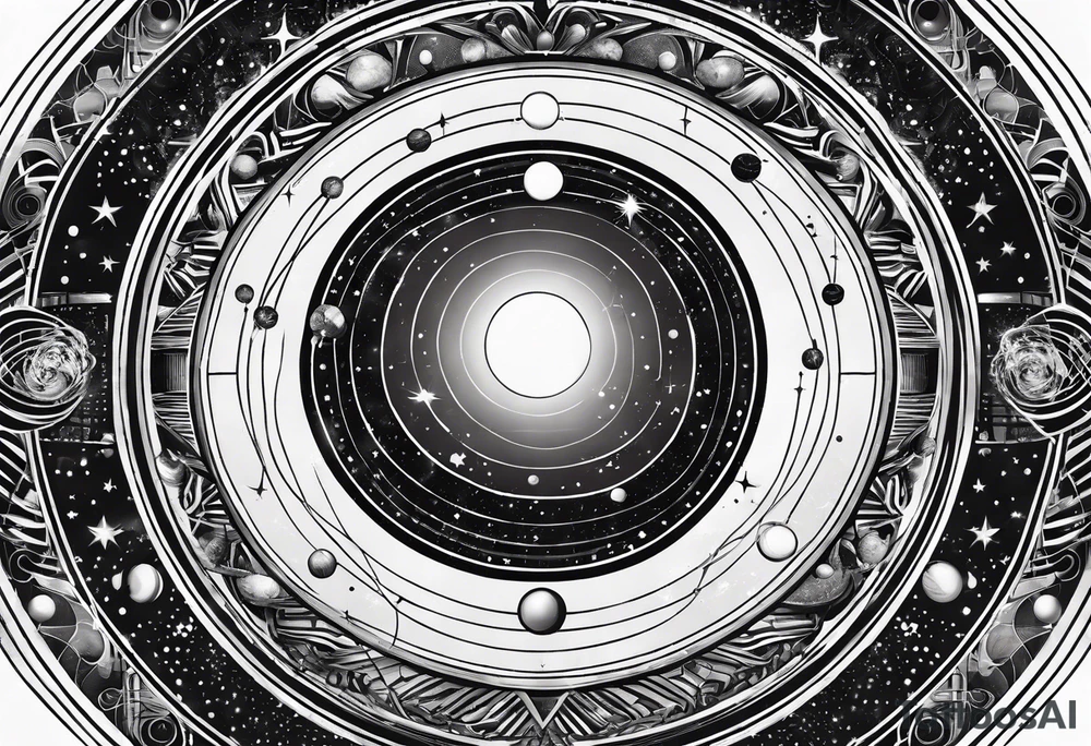 solar system vertical tattoo idea