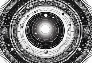 solar system vertical tattoo idea