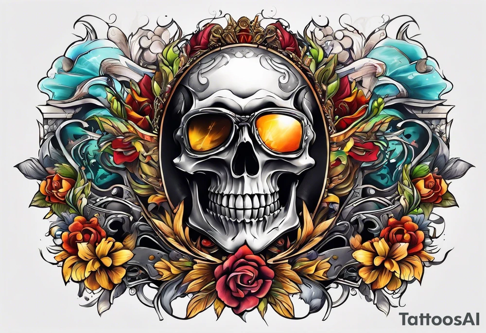 skeleton running from the world tattoo idea
